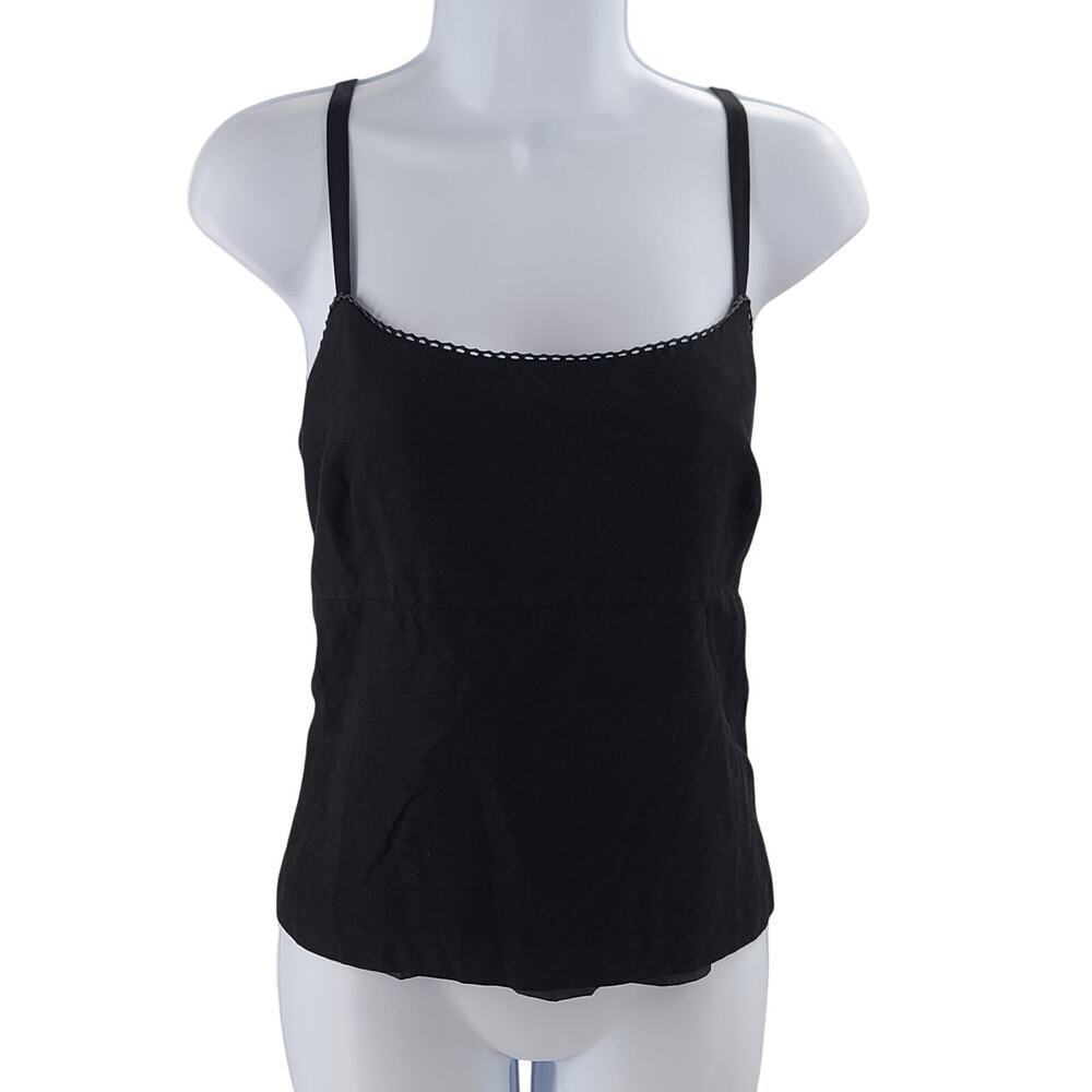 Park South Vintage women's linen tank top black Size 14 Matrix, resort wear